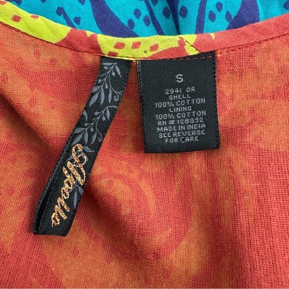 APOLLO Dress Womens S Midi Maxi Asymmetrical Hem Boho Colorful Hippie Lined READ - Picture 5 of 13